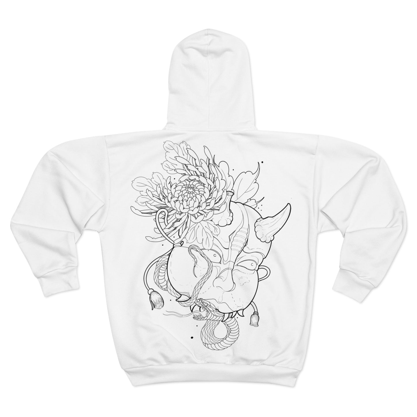 Mask and chrysanthemum Zip Hoodie