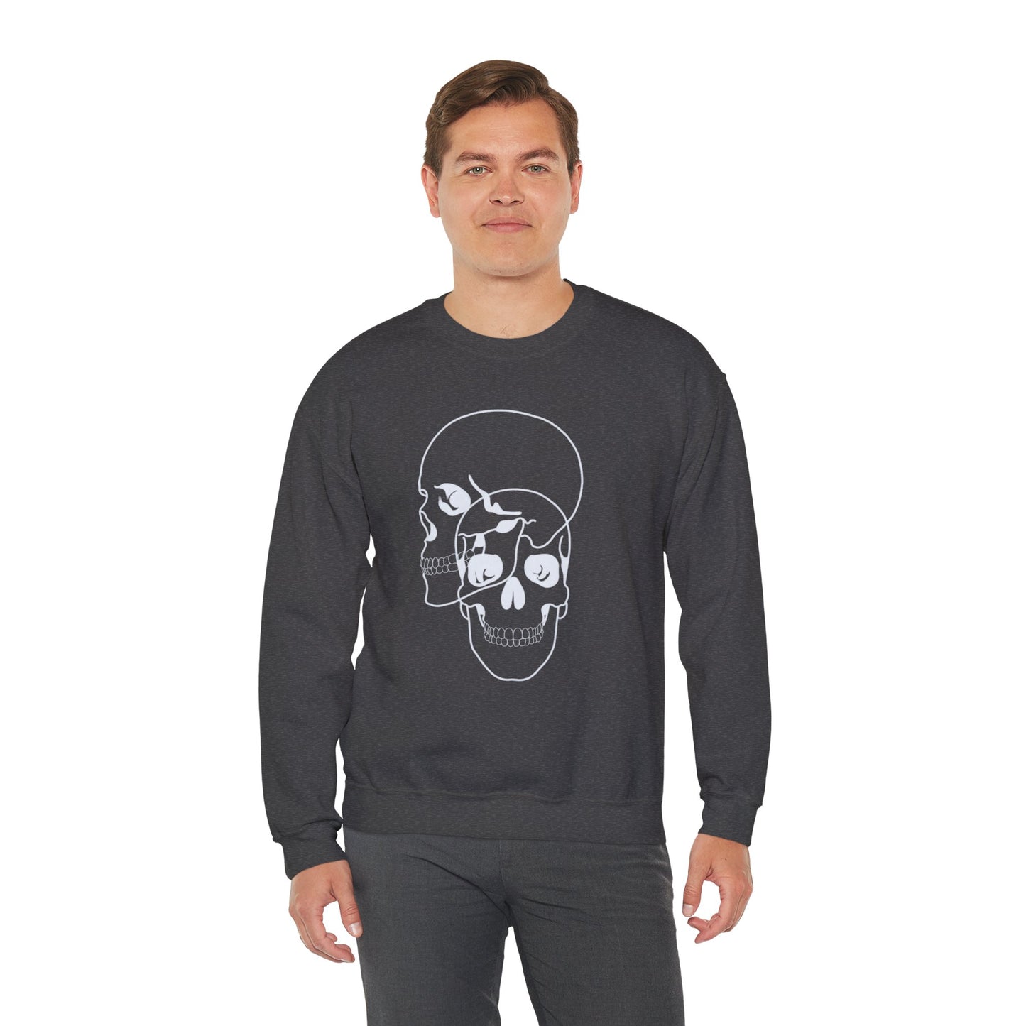 two faced skull unisex crewneck