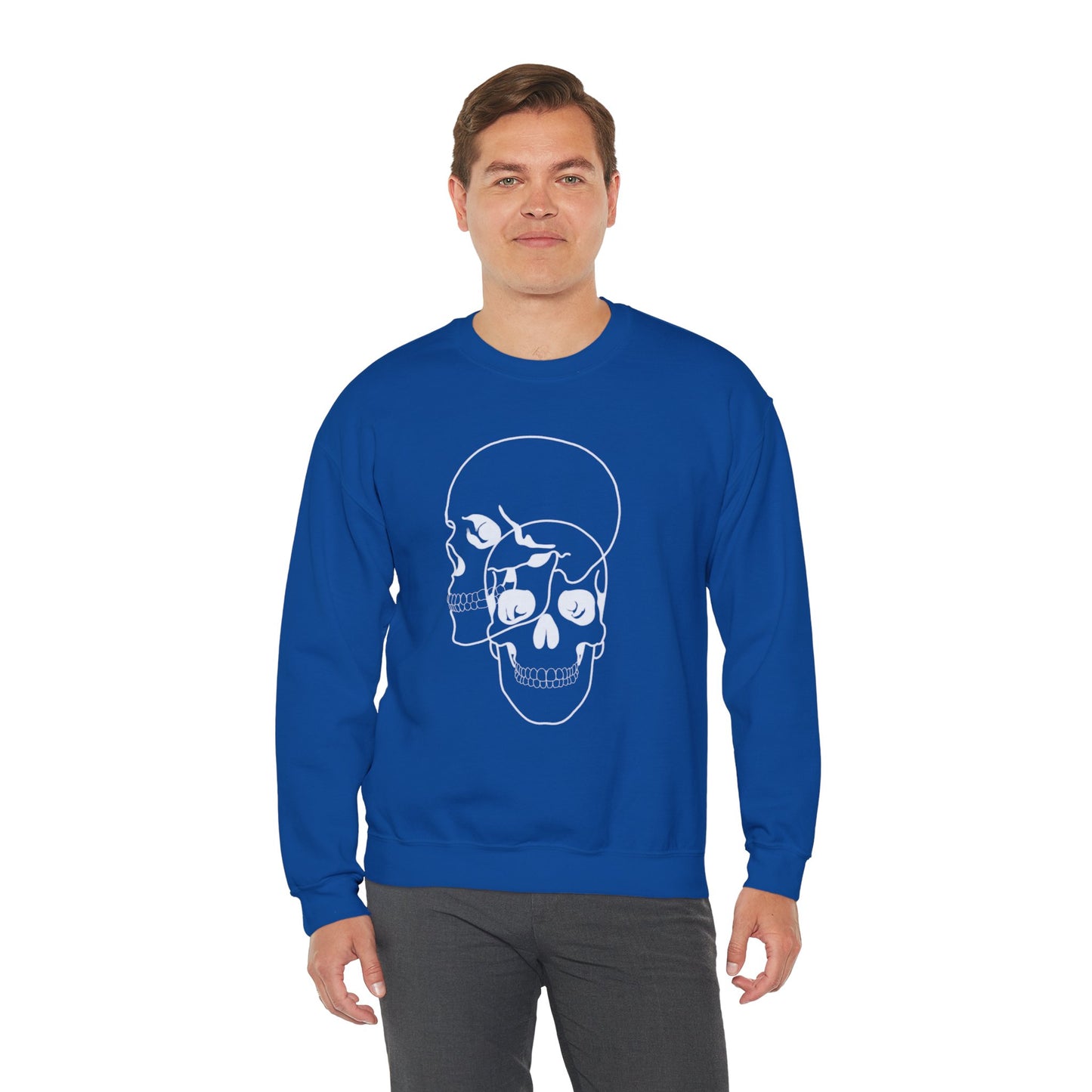 two faced skull unisex crewneck