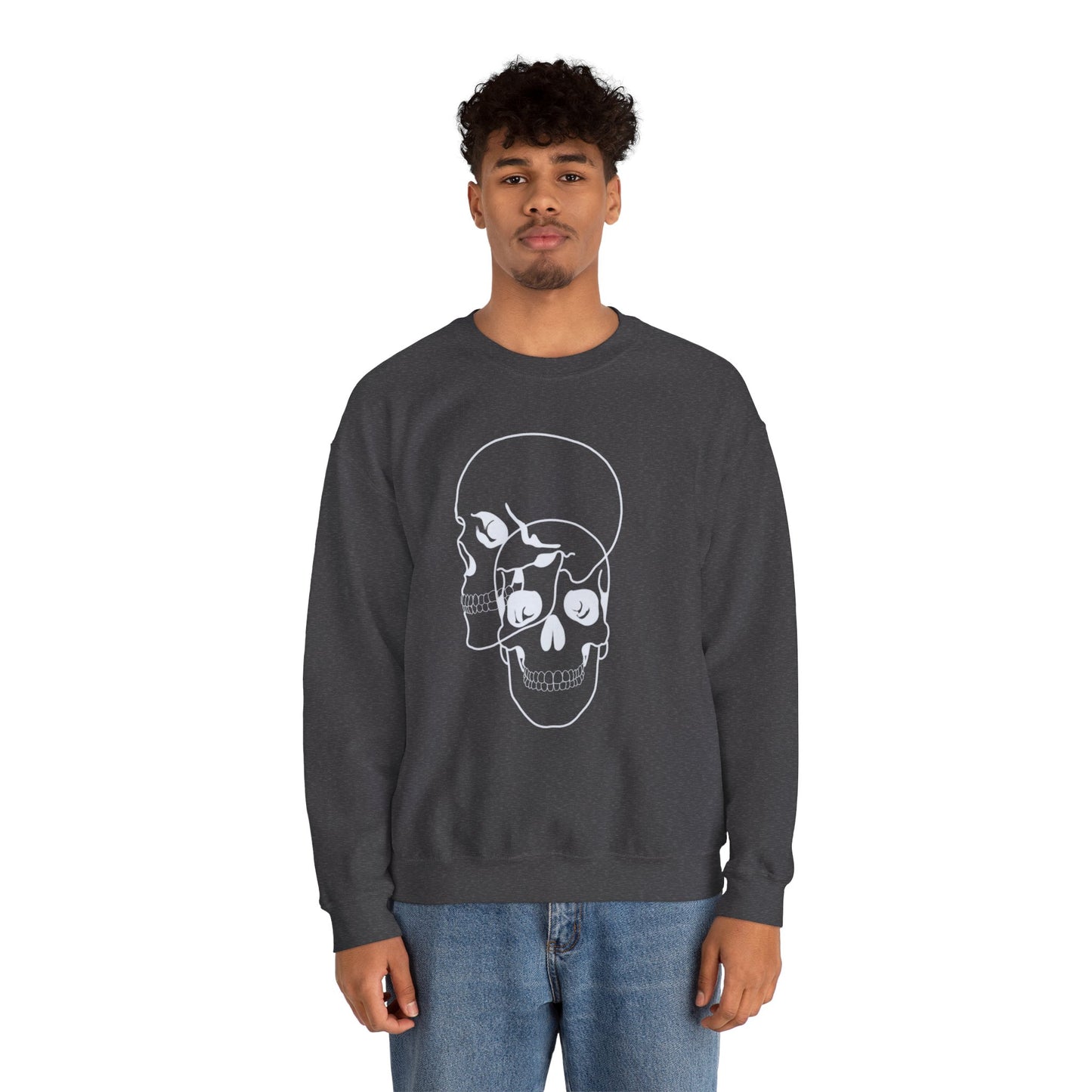 two faced skull unisex crewneck