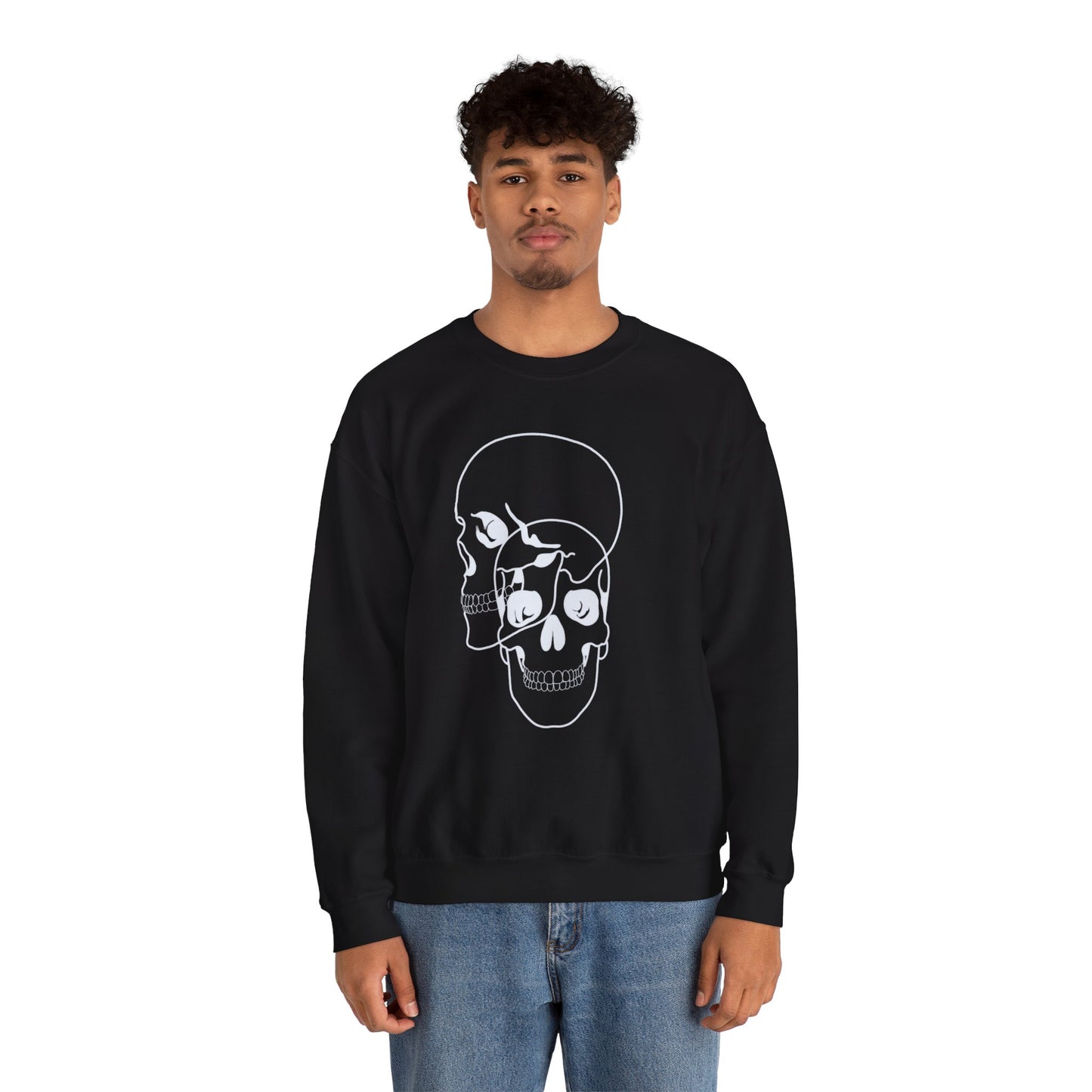 two faced skull unisex crewneck