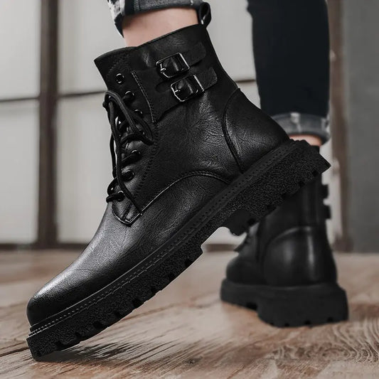 High-Quality Men's Ankle Leather Boots